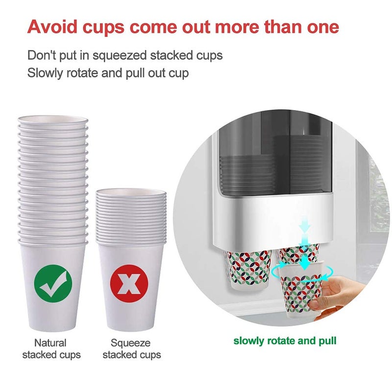 LBTING Water Cooler Cup Dispenser, Pull Type Wall Mounted Dispenser for 4oz - 6oz Cups â€“ White - Image 4
